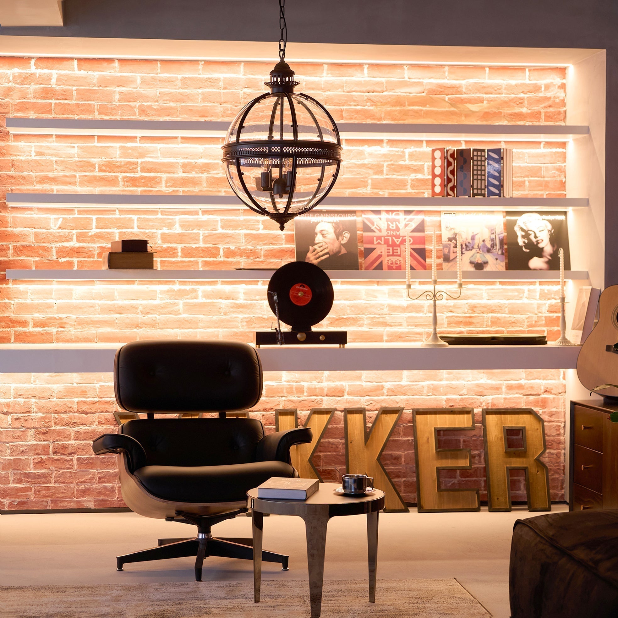 Svelte Vintage Industrial Glass Pendant Light