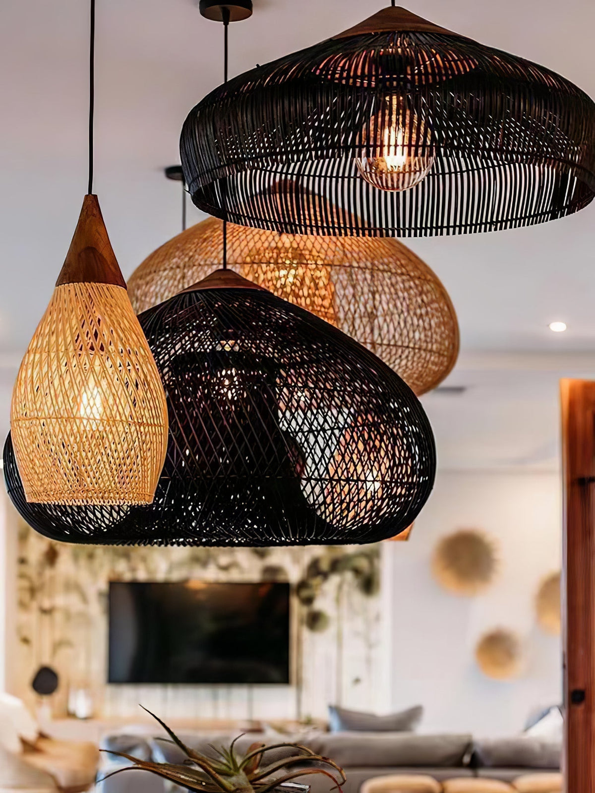 Solavn Rattan Wood Pendant Lamp