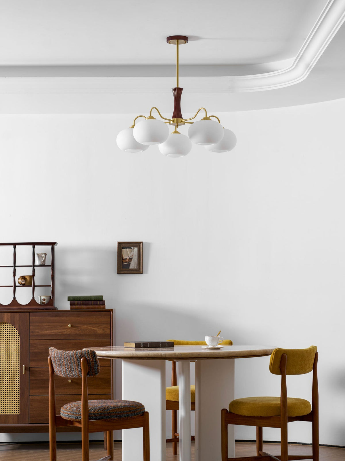 Norwell Brass Wooden Persimmon Chandelier
