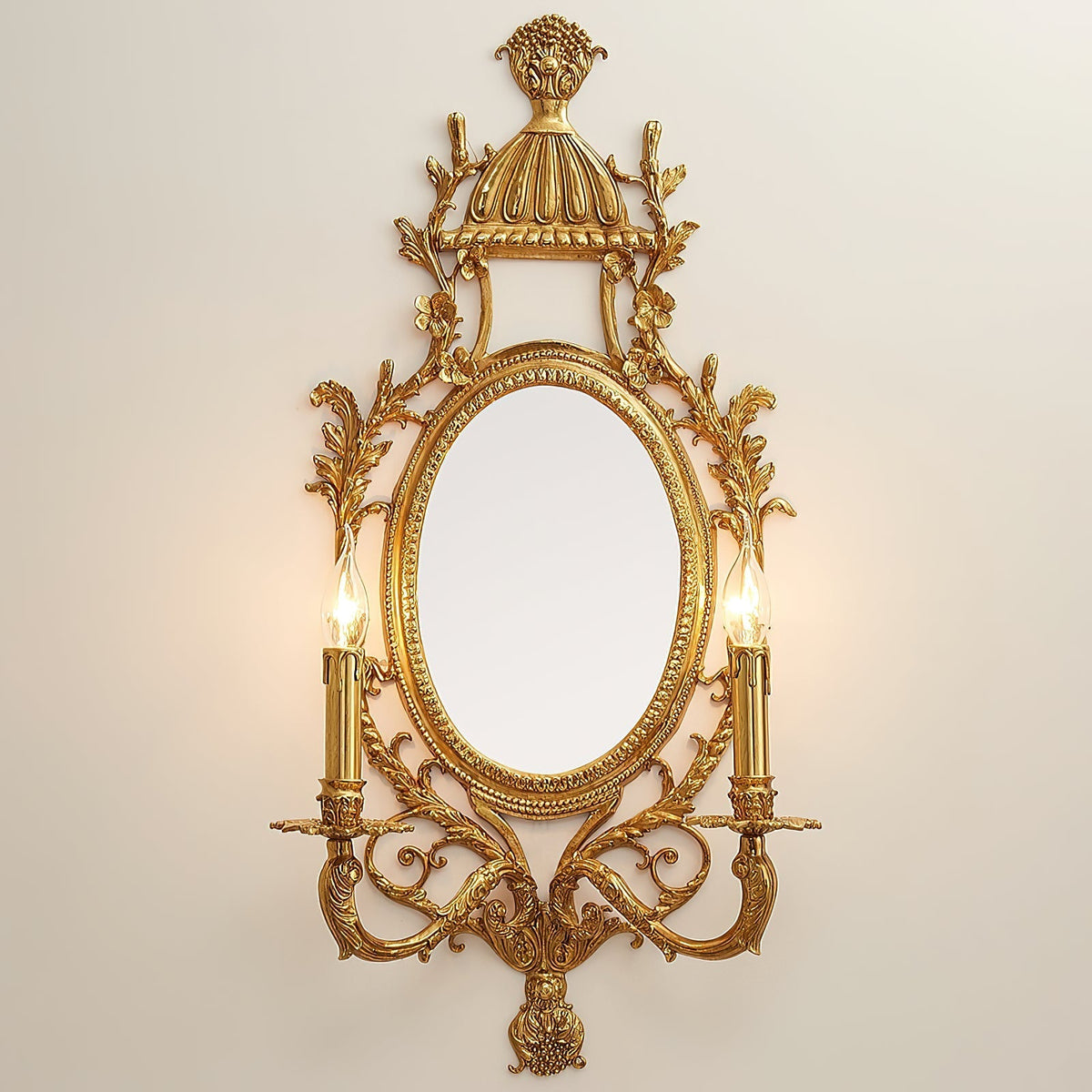 Elyndor Carved Mirror Wall Lamp