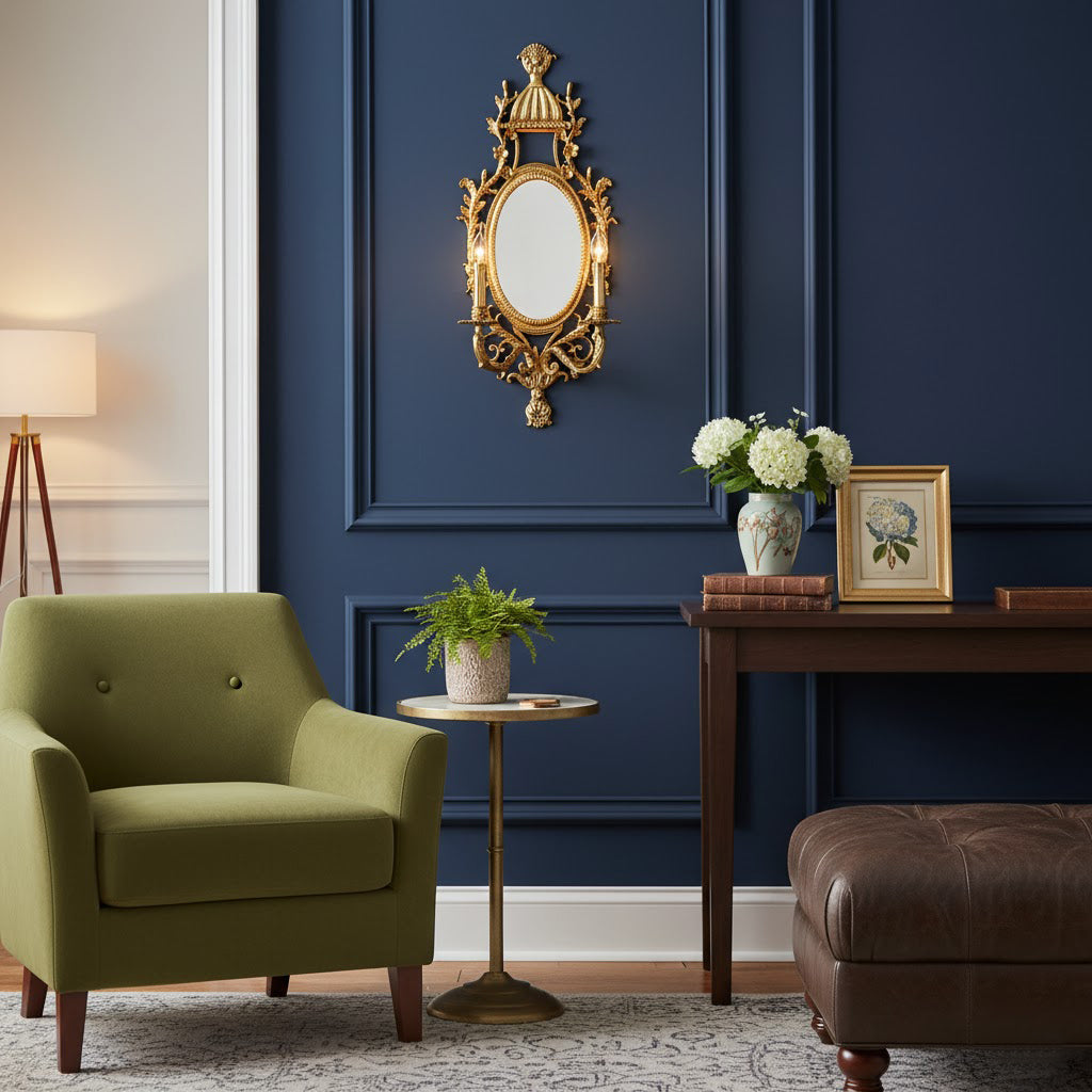 Elyndor Carved Mirror Wall Lamp