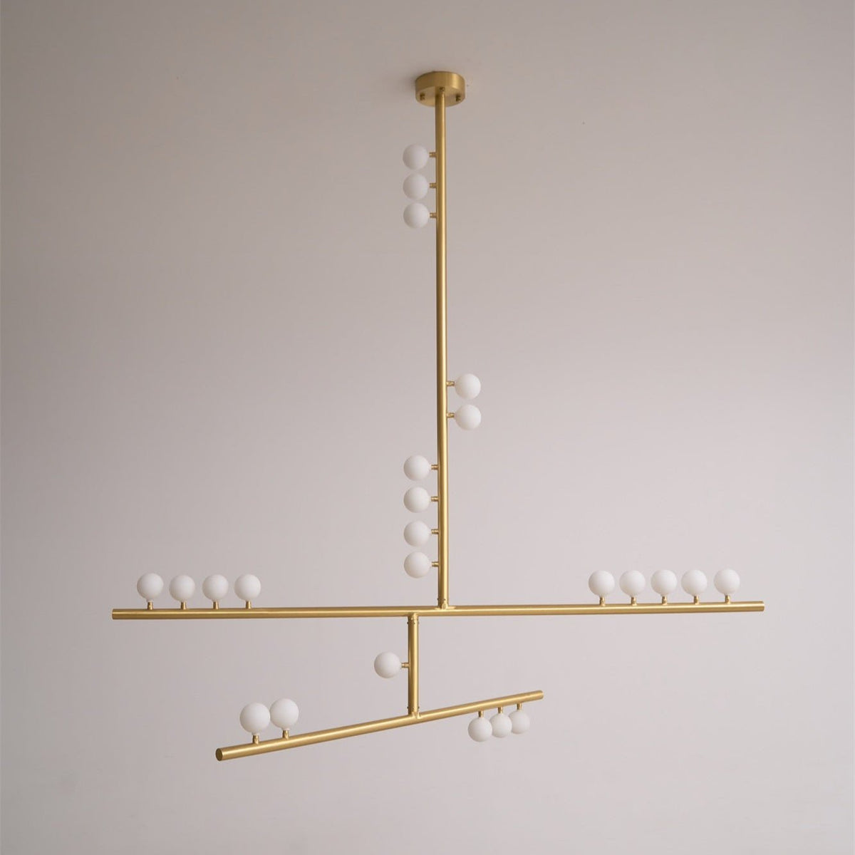 Bara Geometric Brass Linear Pendant Light Chandelier