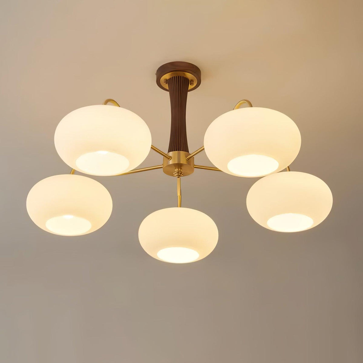 Norwell Brass Wooden Persimmon Chandelier