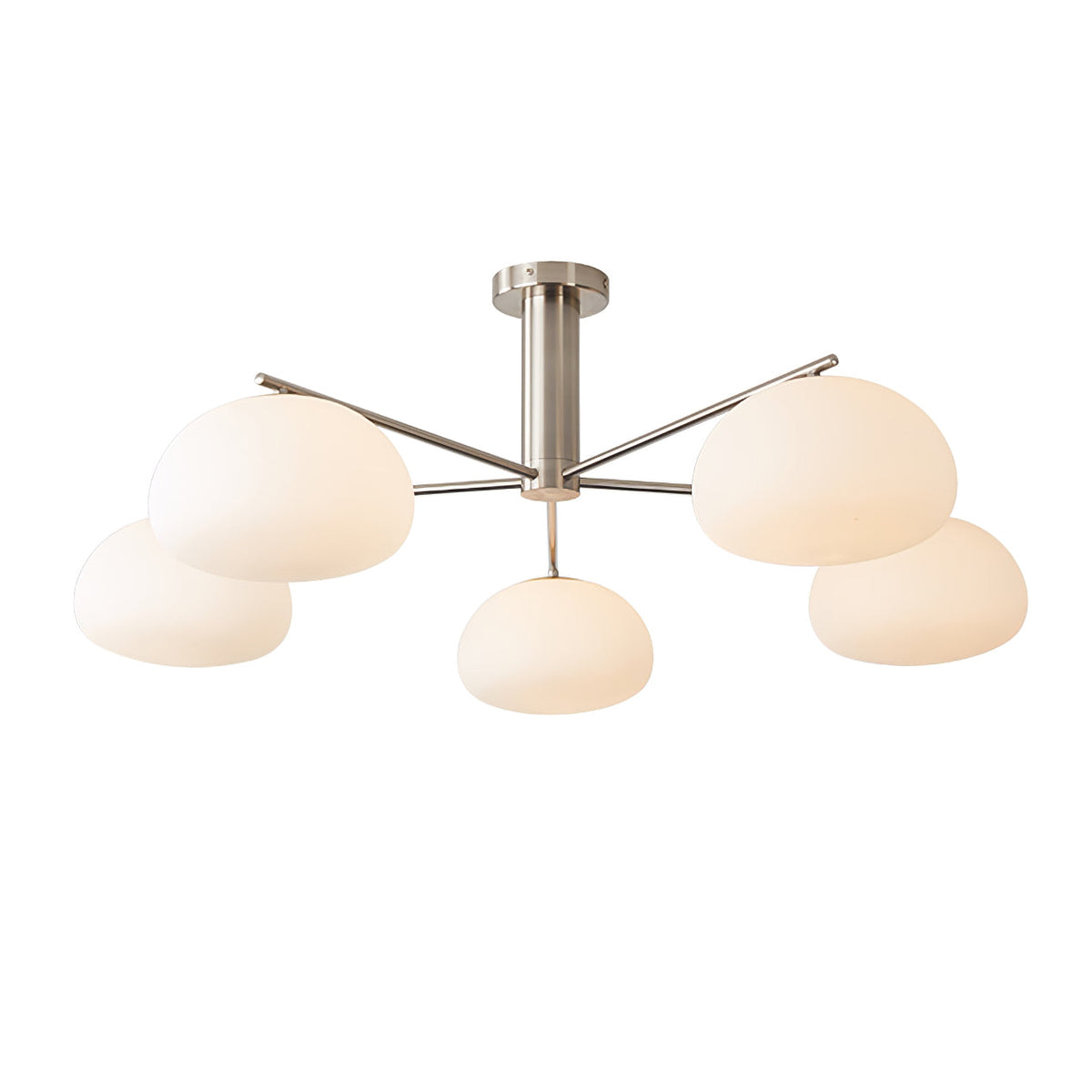 Nebobas Modern LED Metal Multi Glass Globe White Lampshade Bedroom Living Room Pendant Light, Gold/Nickel