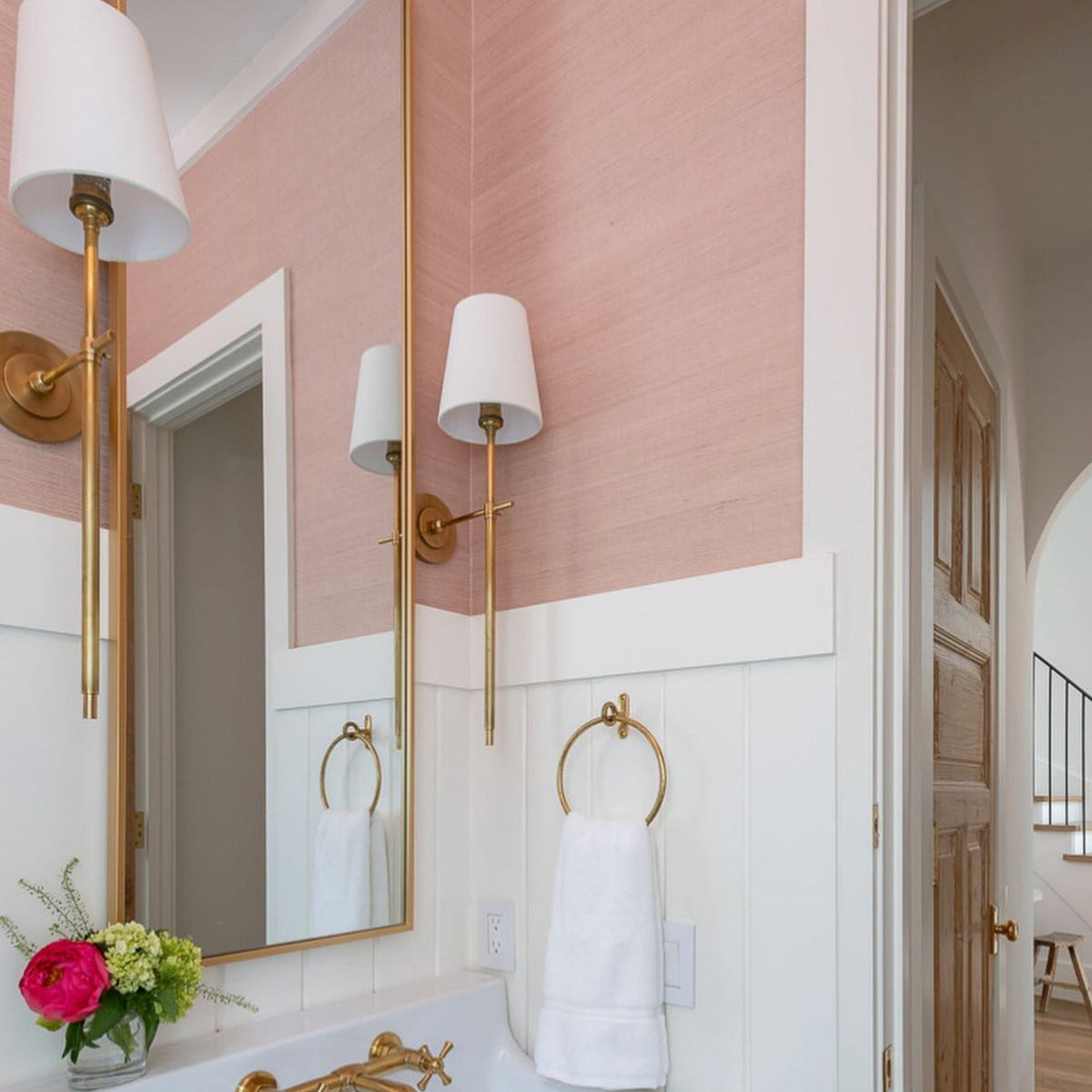 Dotores Wall Lamp Brass Fabric