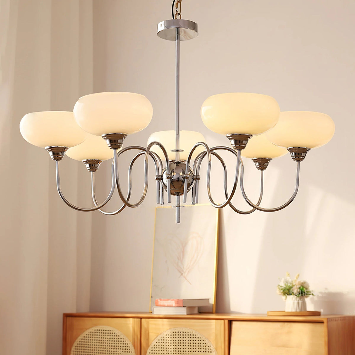Putikilu Vintage LED Metal Glass Chandelier Living Room
