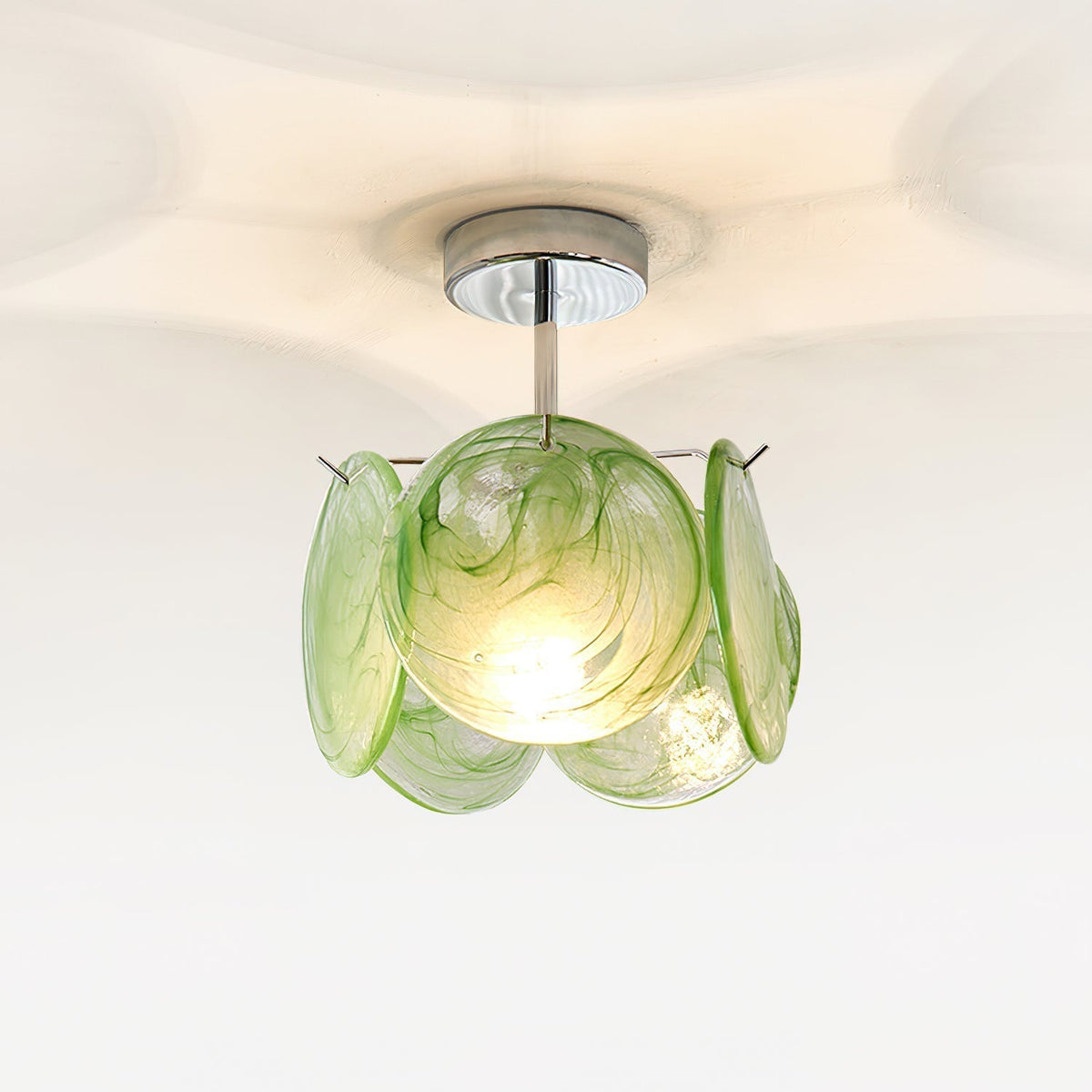 Lenira Ceiling Lamp Blue Art Glass Modern