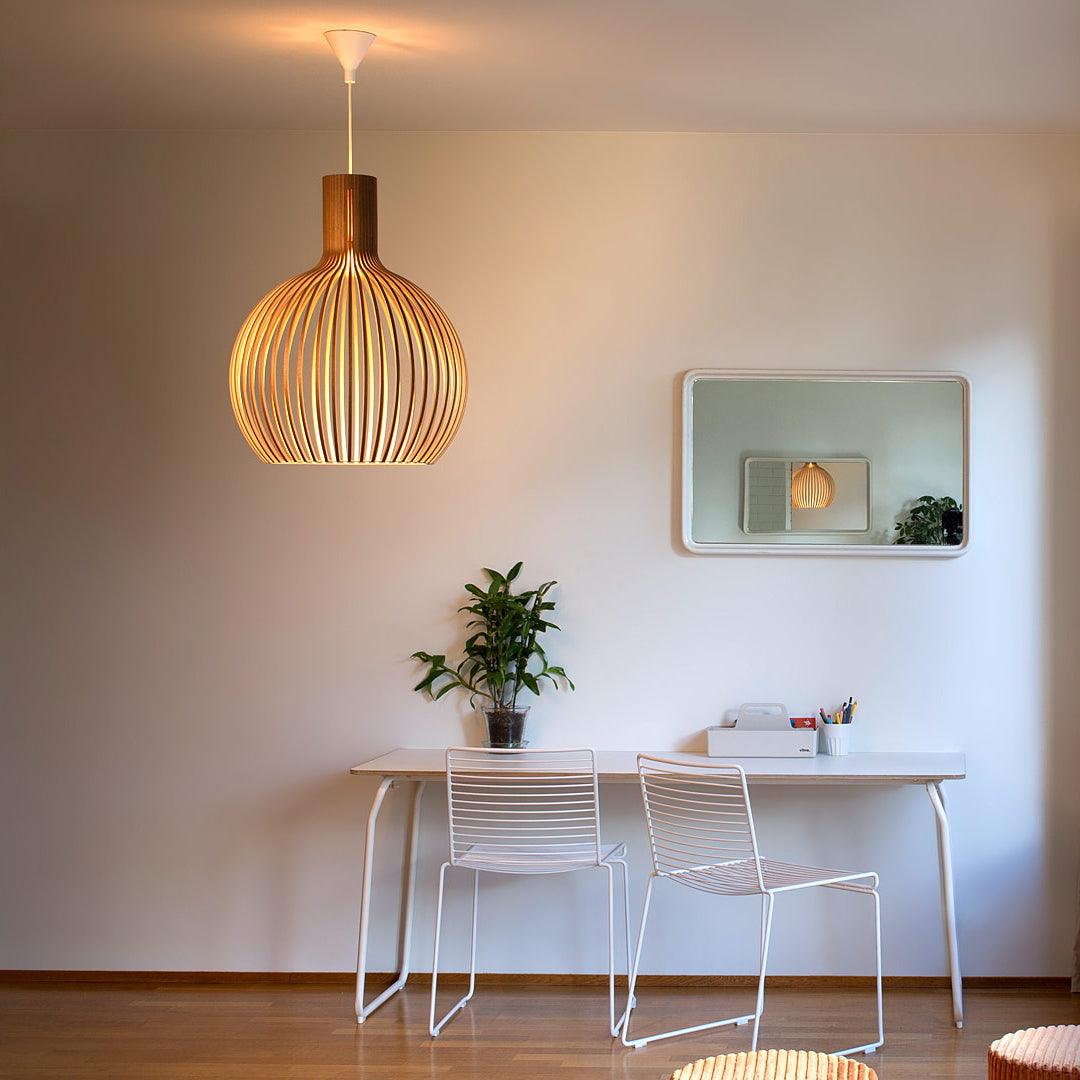 Avenorielle Sculptural Birch Open-Frame Pendant Lamp