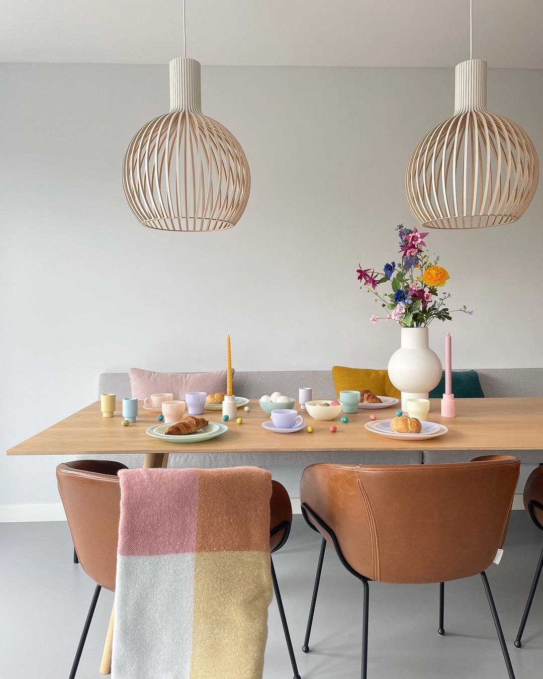 Avenorielle Sculptural Birch Open-Frame Pendant Lamp