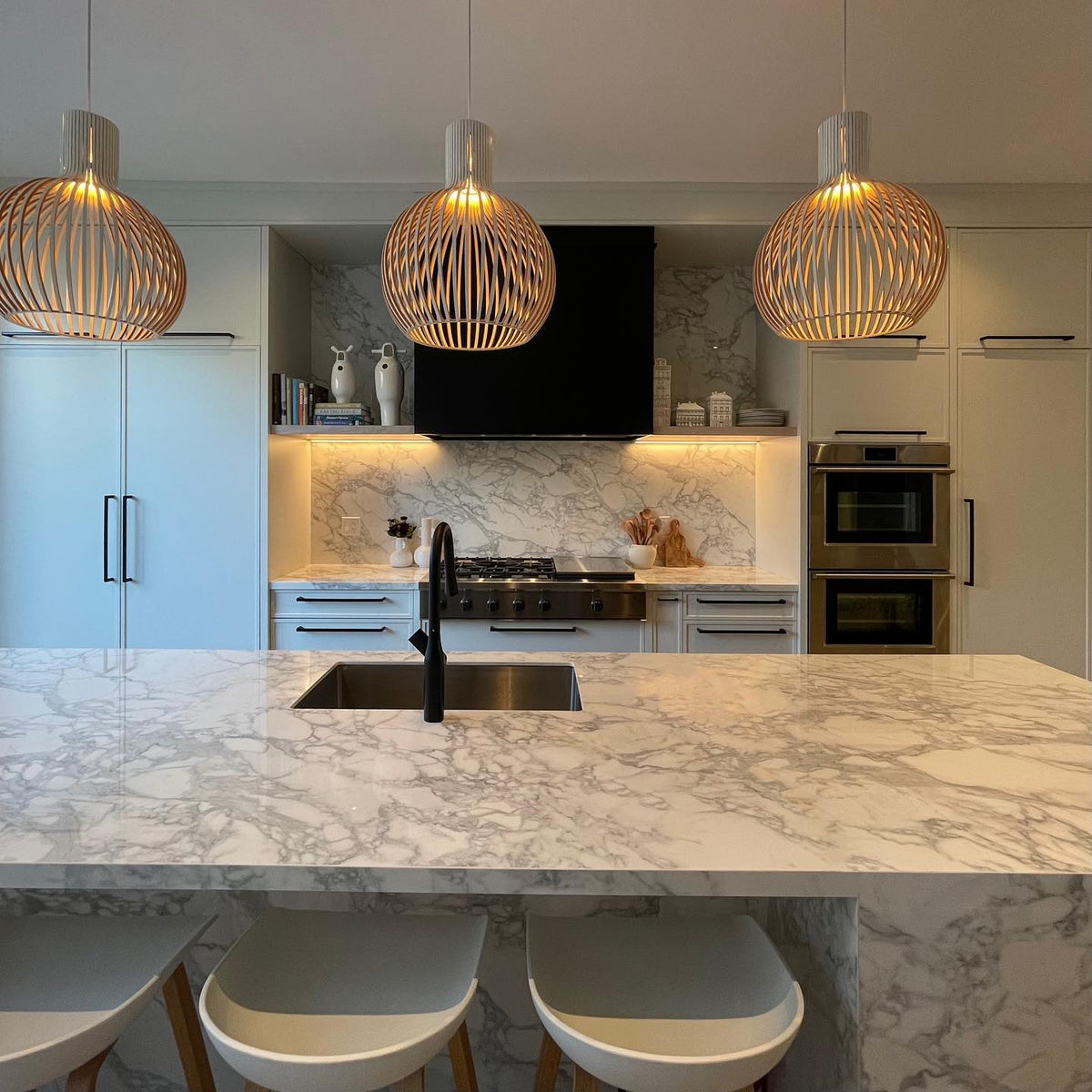 Avenorielle Sculptural Birch Open-Frame Pendant Lamp