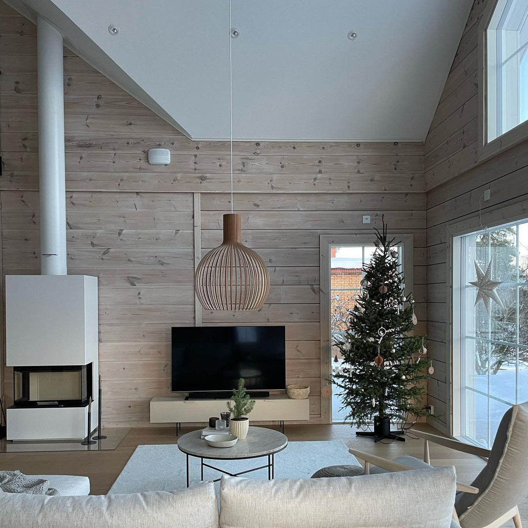 Avenorielle Sculptural Birch Open-Frame Pendant Lamp