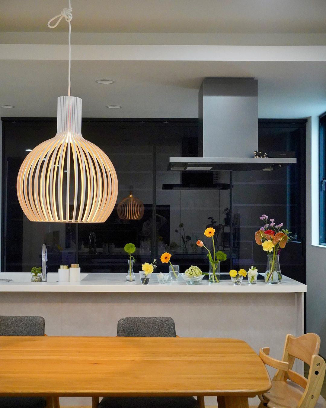 Avenorielle Sculptural Birch Open-Frame Pendant Lamp