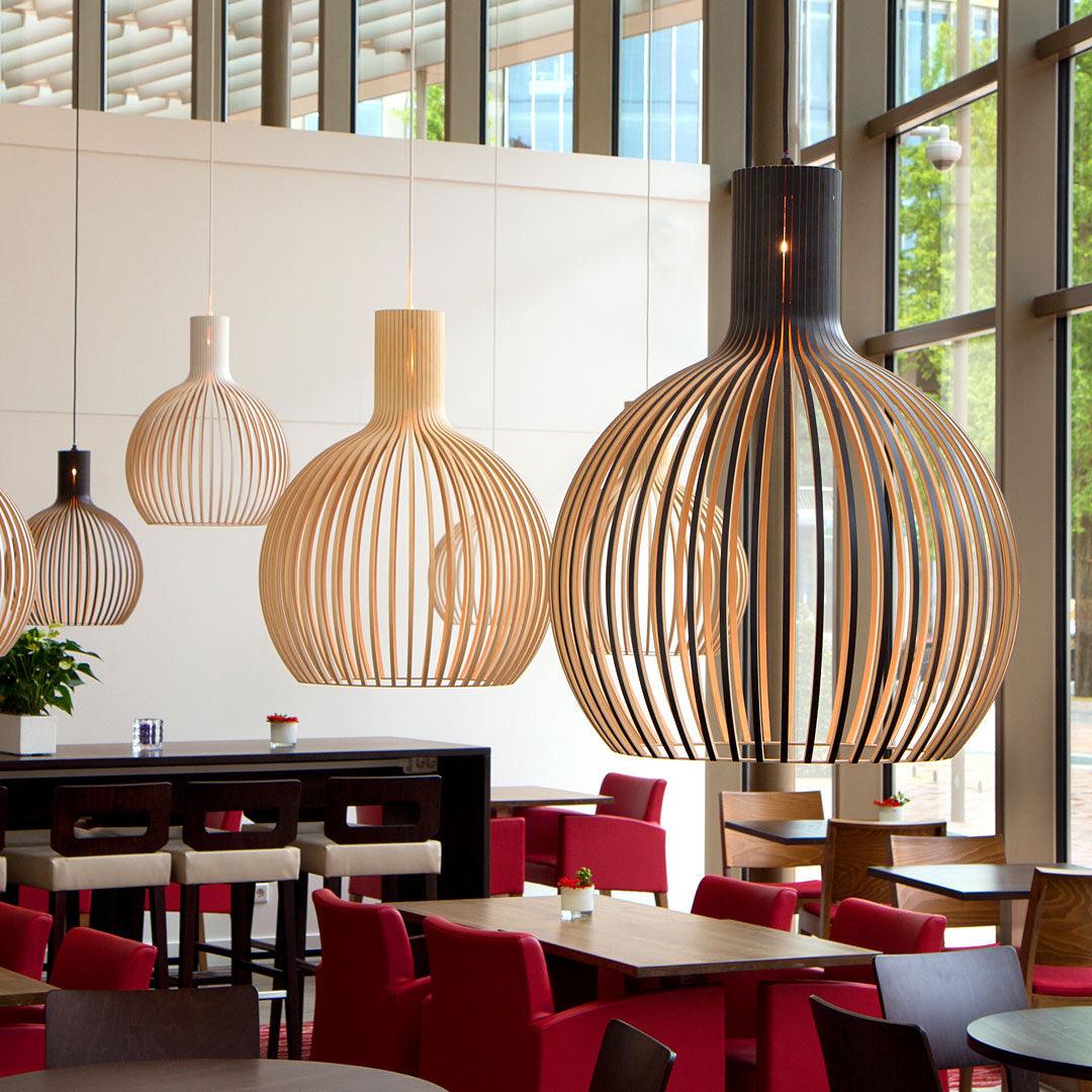 Avenorielle Sculptural Birch Open-Frame Pendant Lamp