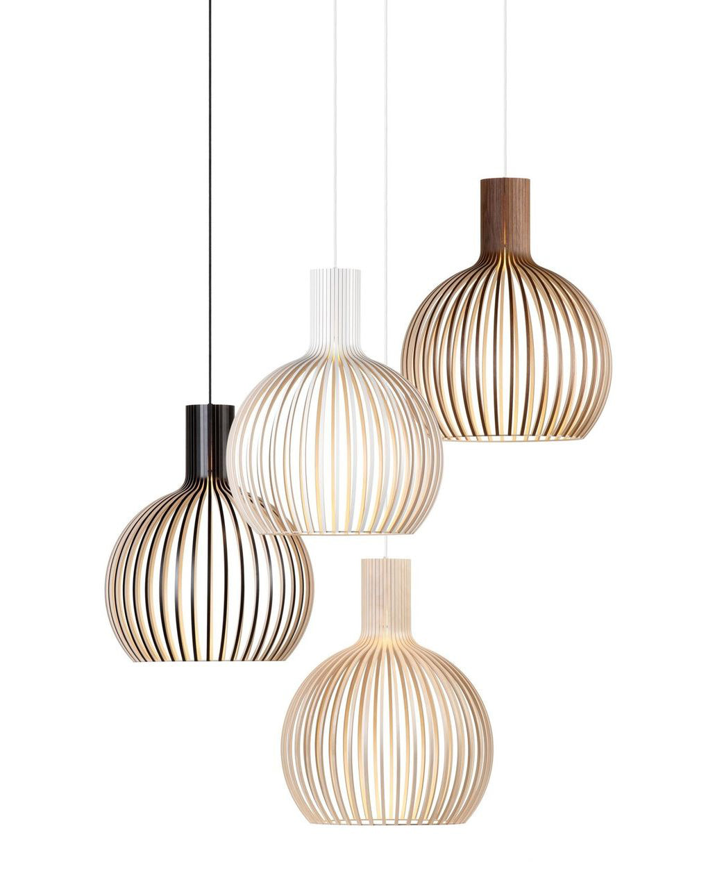 Avenorielle Sculptural Birch Open-Frame Pendant Lamp