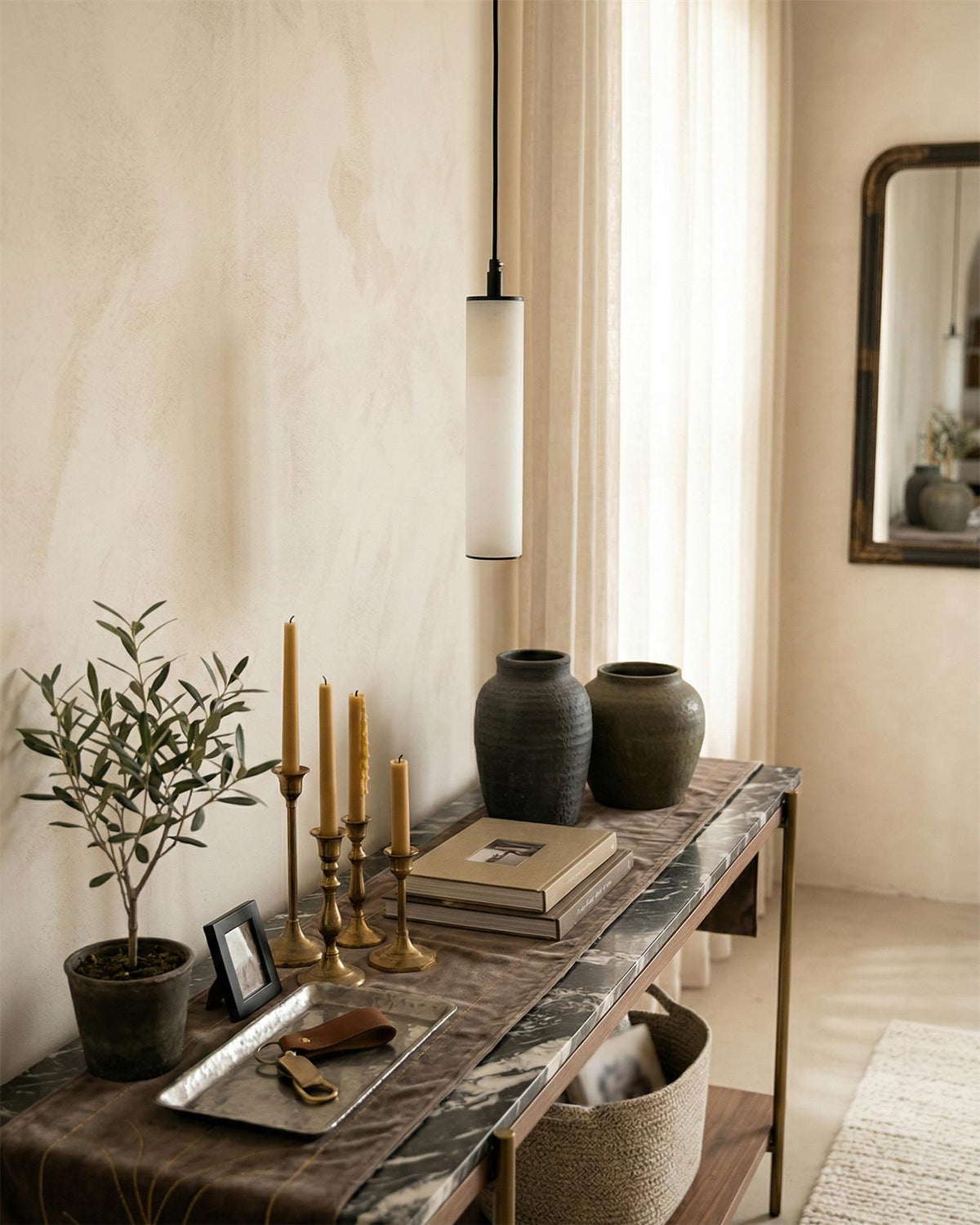 Niverena Alabaster Tube Pendant Lamp