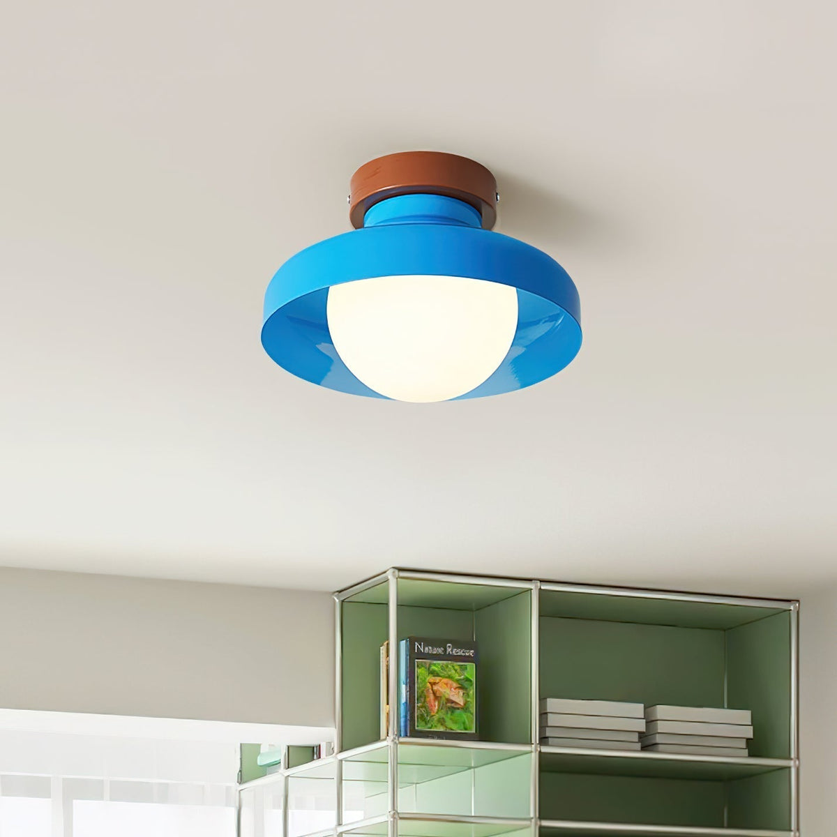 Valaneria Blue Metal Flush Mount Ceiling Light