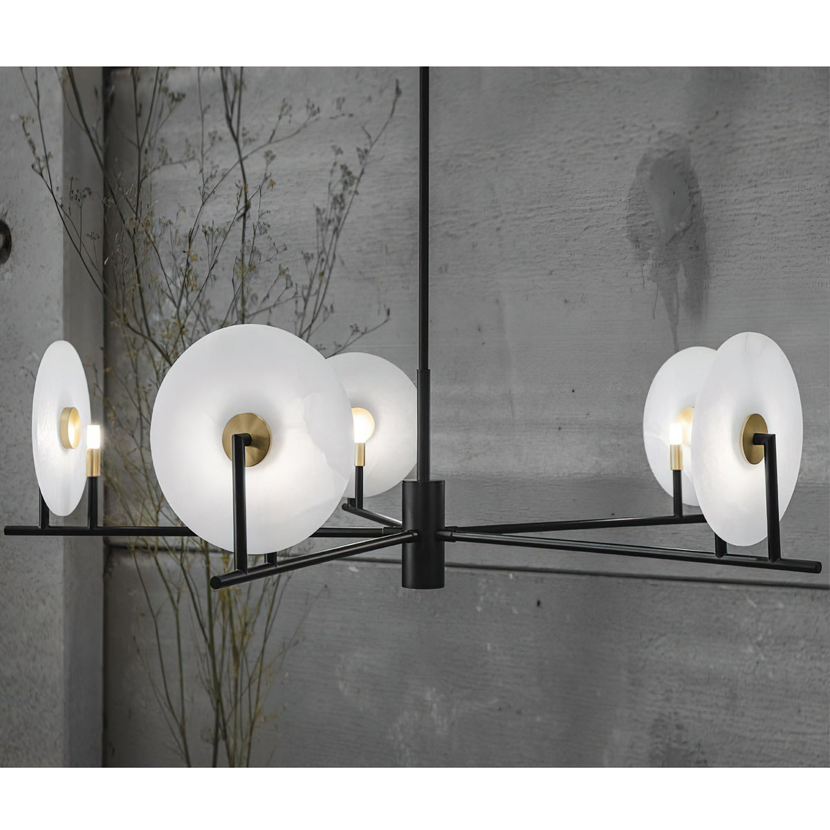 Nivorelle Chandelier Alabaster Moon Discs