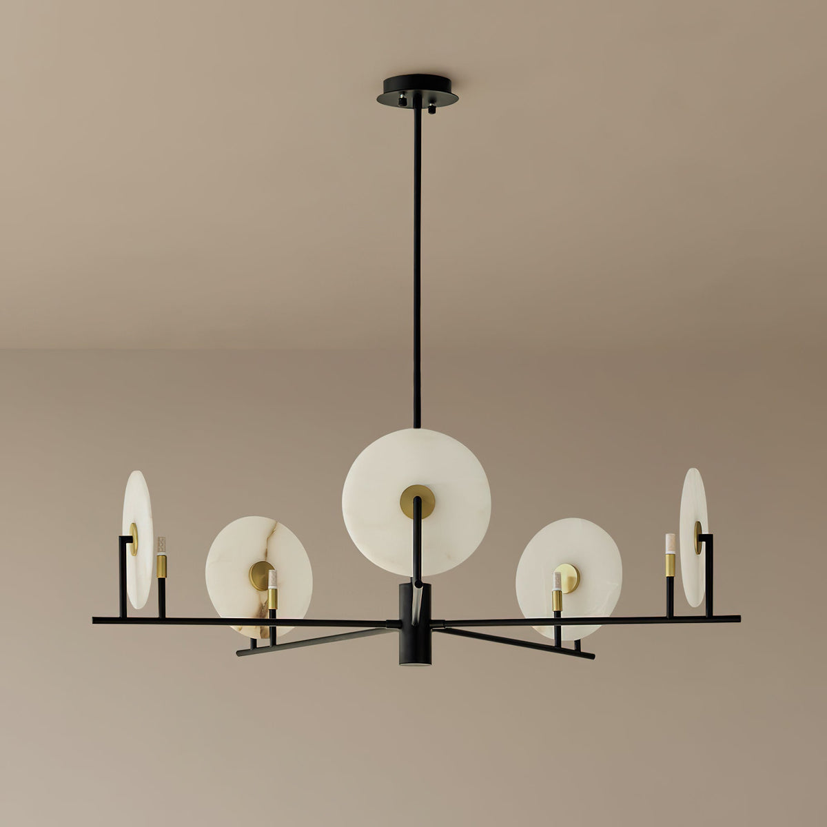 Nivorelle Chandelier Alabaster Moon Discs
