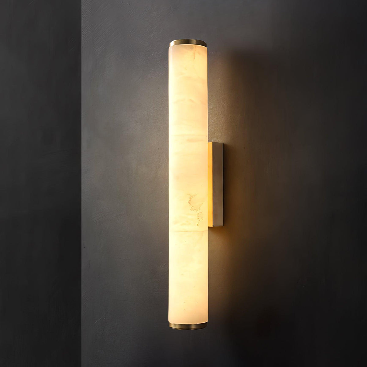 Wegobam Alabaster Vertical Cylindrical Wall Lamp