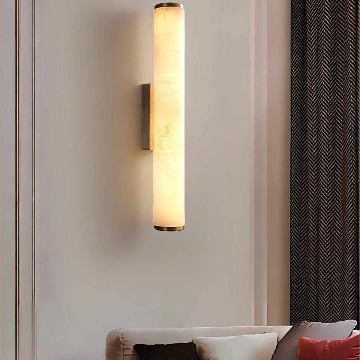 Wegobam Alabaster Vertical Cylindrical Wall Lamp