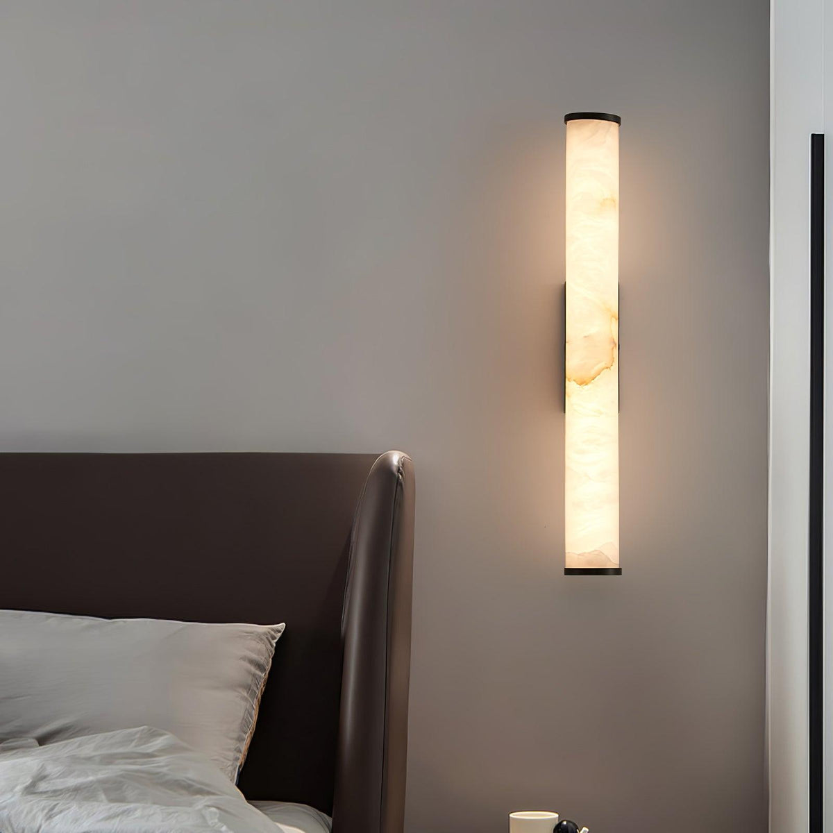 Wegobam Alabaster Vertical Cylindrical Wall Lamp