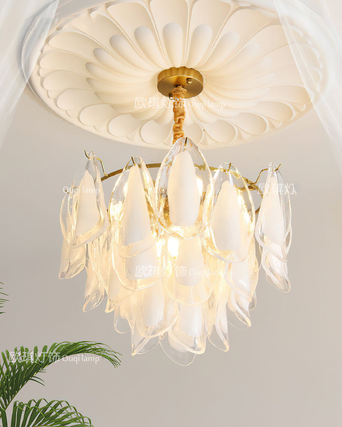 Celeella Glass Petal Chandelier