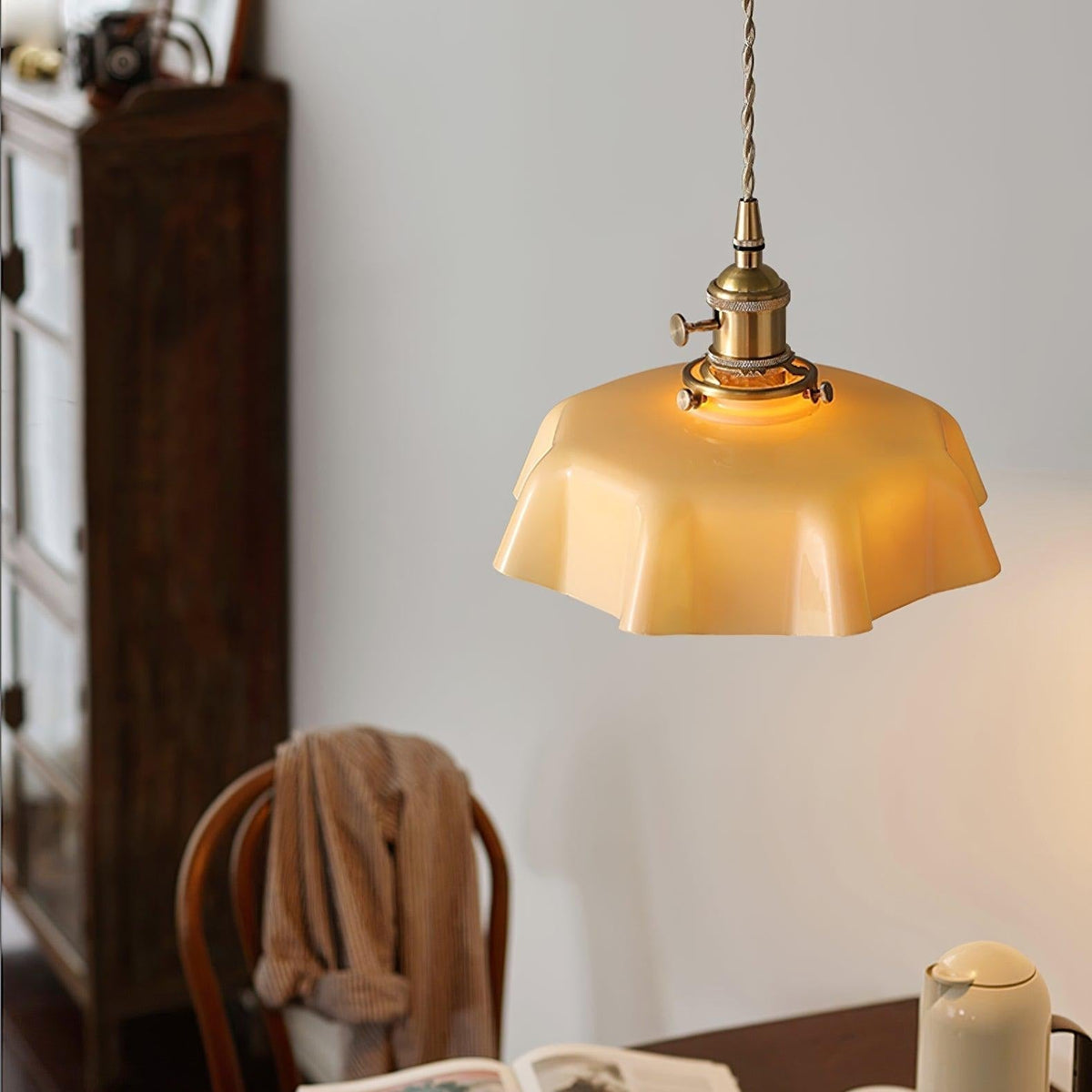Sepalom Farmhouse Ruffled Pendant Light