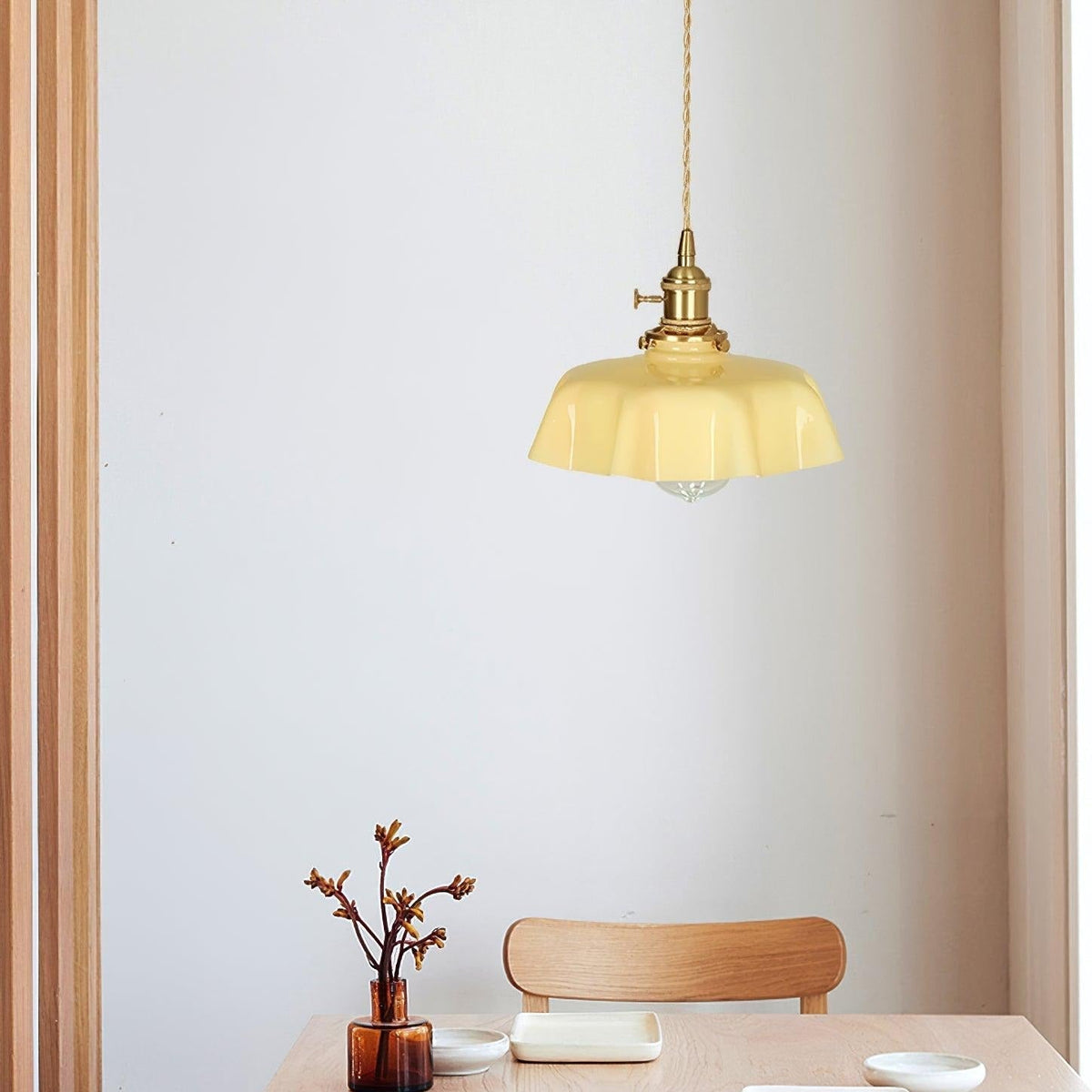 Sepalom Farmhouse Ruffled Pendant Light