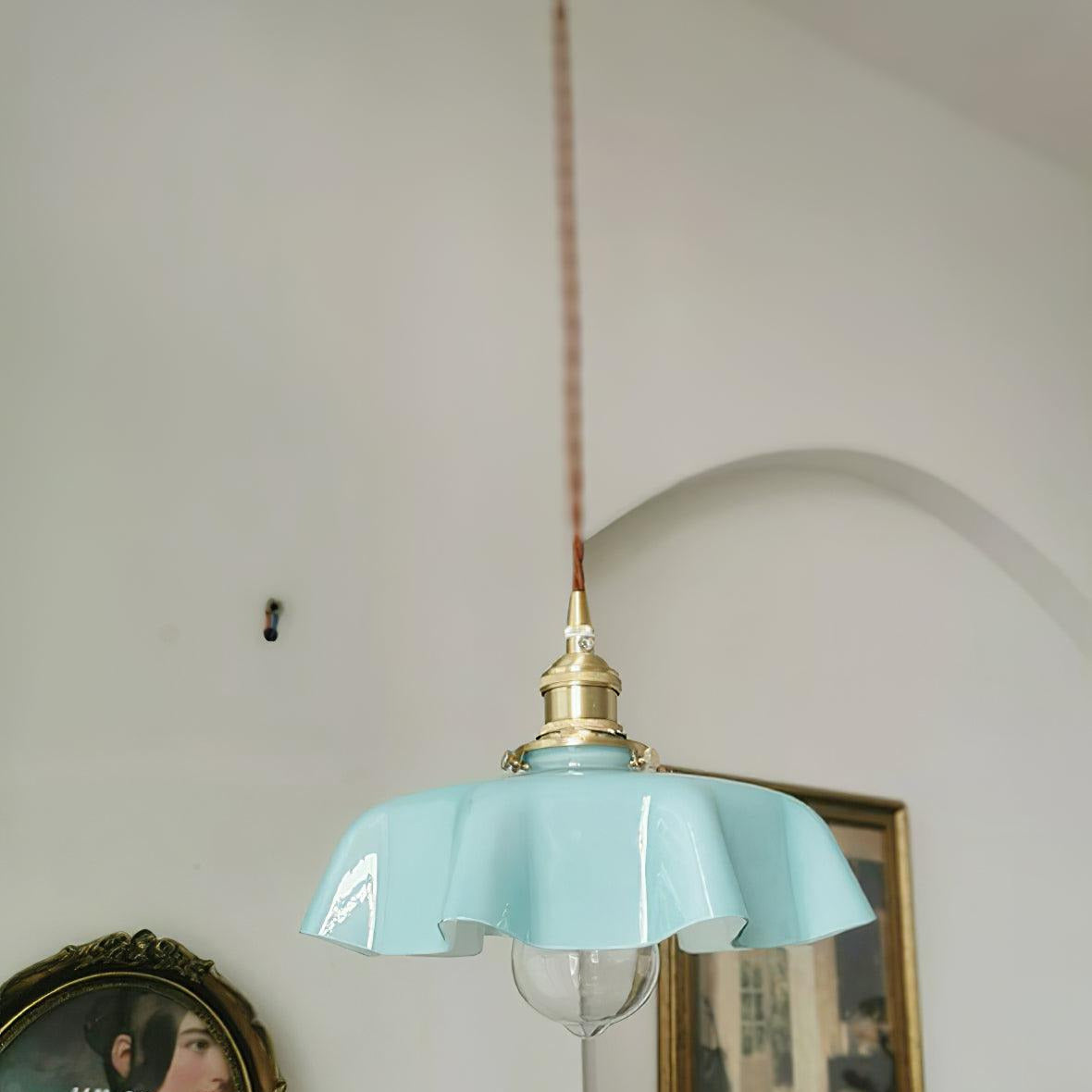Sepalom Farmhouse Ruffled Pendant Light