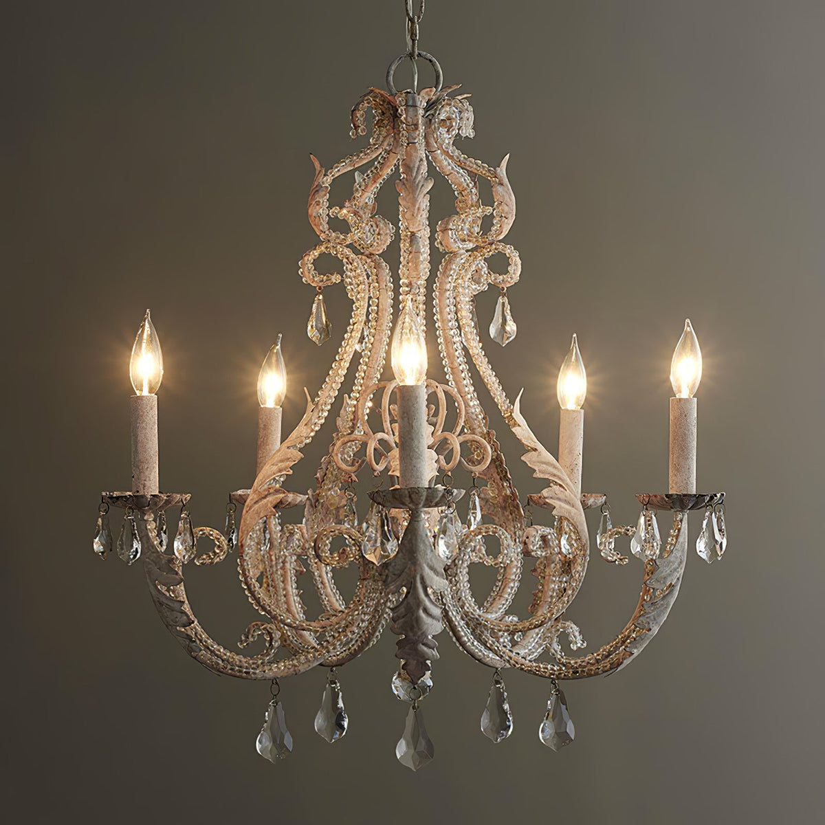 Yuna Pendant Lamp Candle Holder Crystal Beads