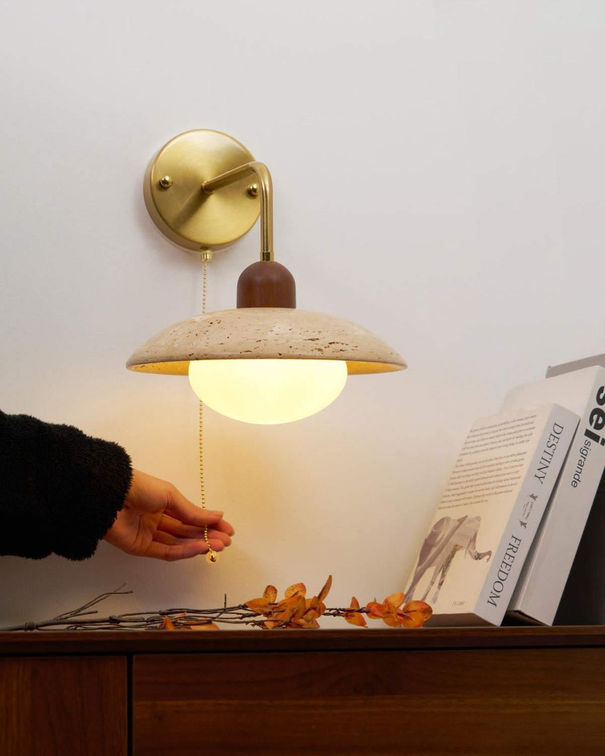 Leto Travertine Wall Sconce