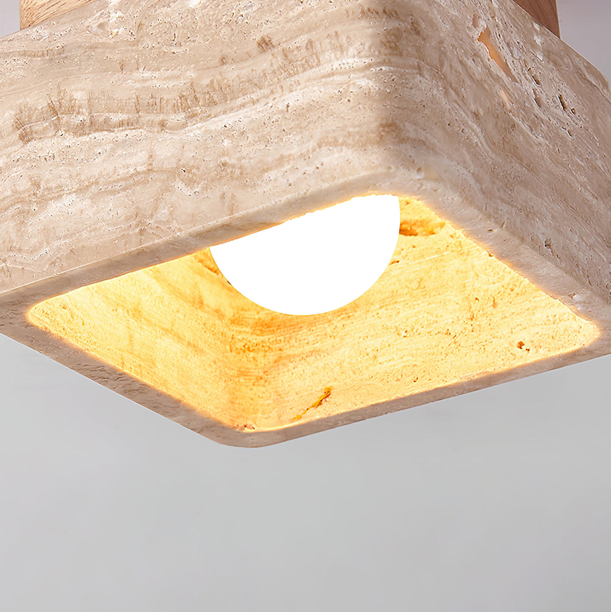 Veloria Ceiling Light Travertine Square Flush Mount