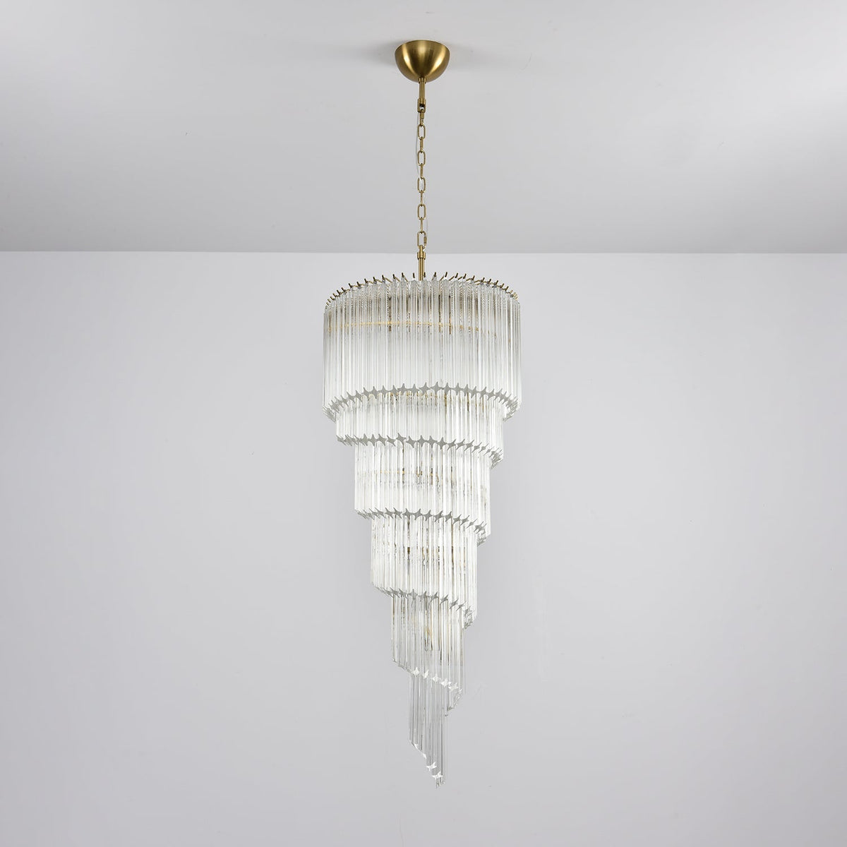 Paisley Spiral Clear Glass Chandelier