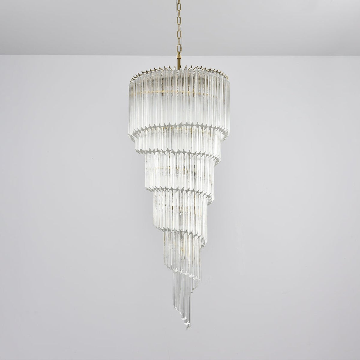 Paisley Spiral Clear Glass Chandelier