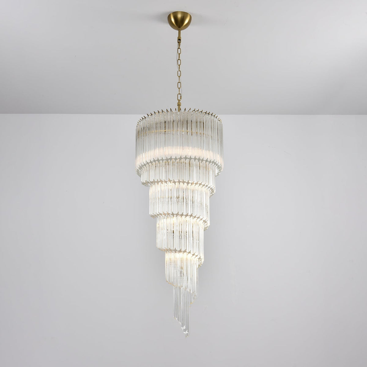Paisley Spiral Clear Glass Chandelier