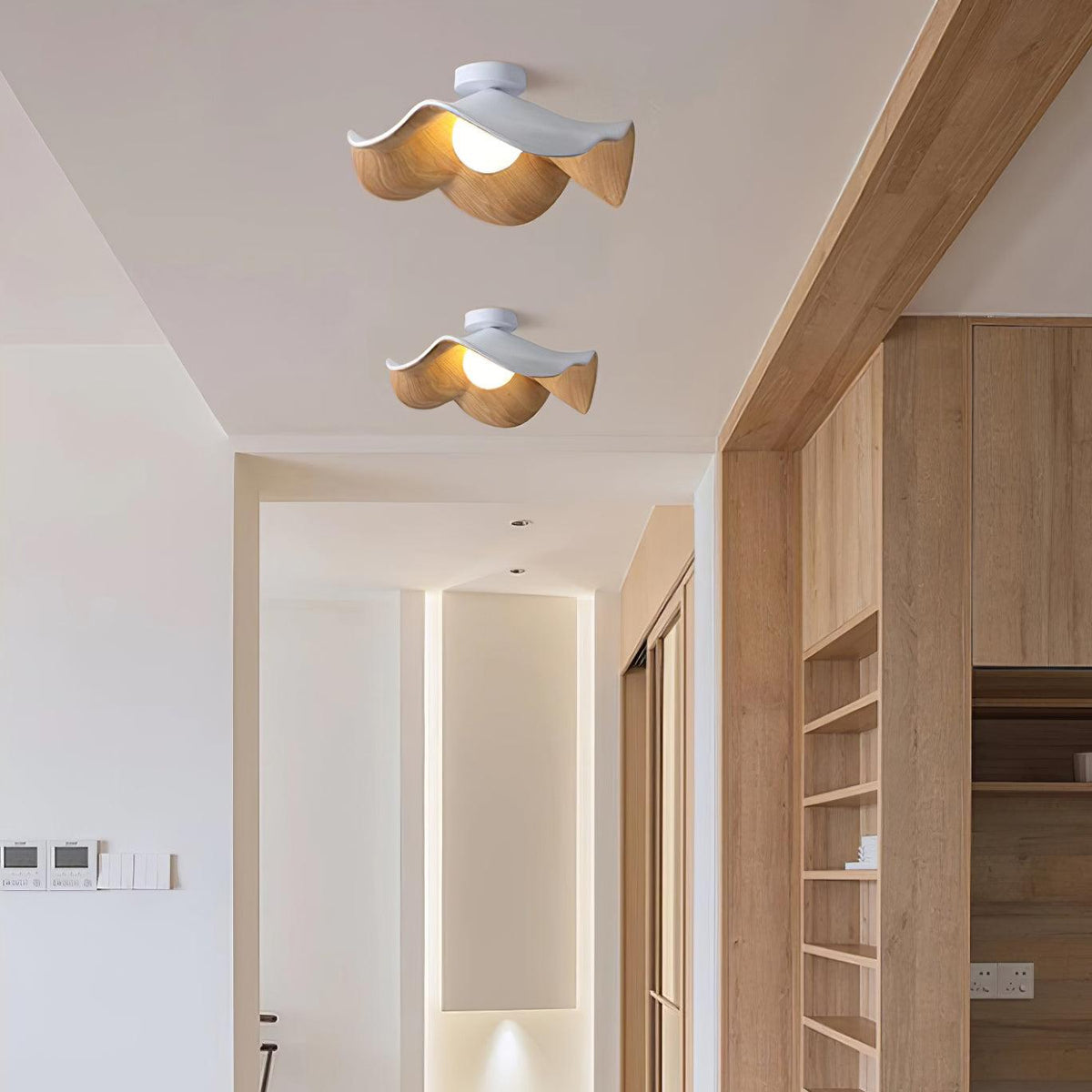 Borinil Ceiling Light Wood Black&White