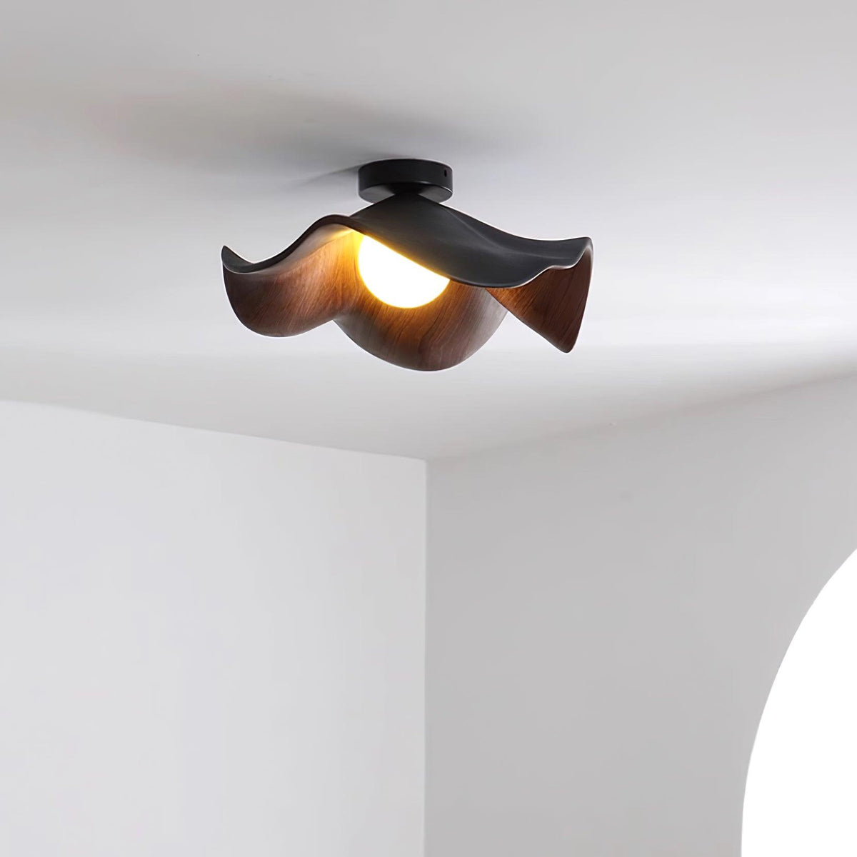 Borinil Ceiling Light Wood Black&White