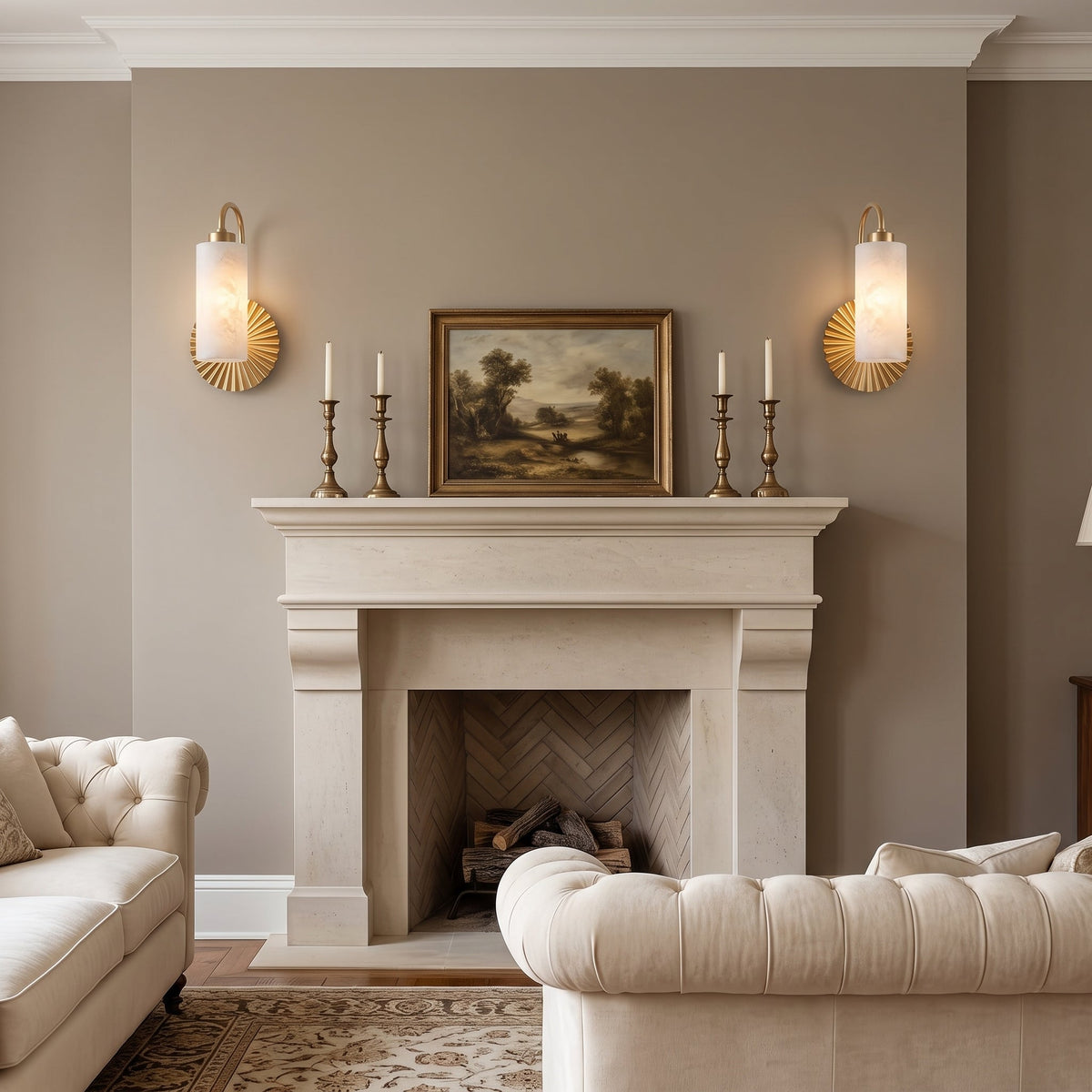 Alderhaven Alabaster Wall Sconce