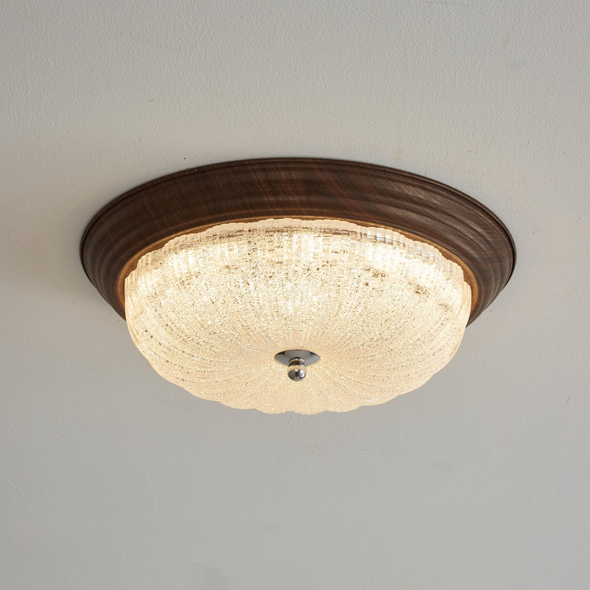 Tacell Premium Elegance Walnut Glass Ceiling Light