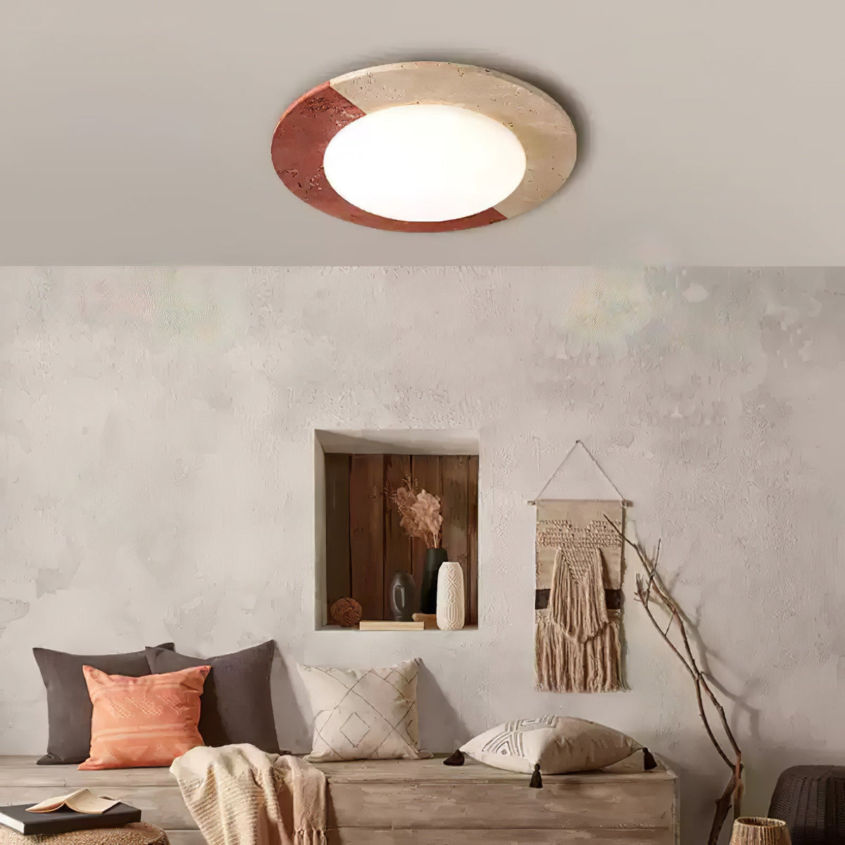 Zeraeos Travertine Ceiling Light
