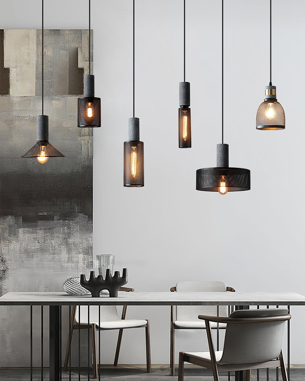 Bellwick Cement Mesh Pendant Light