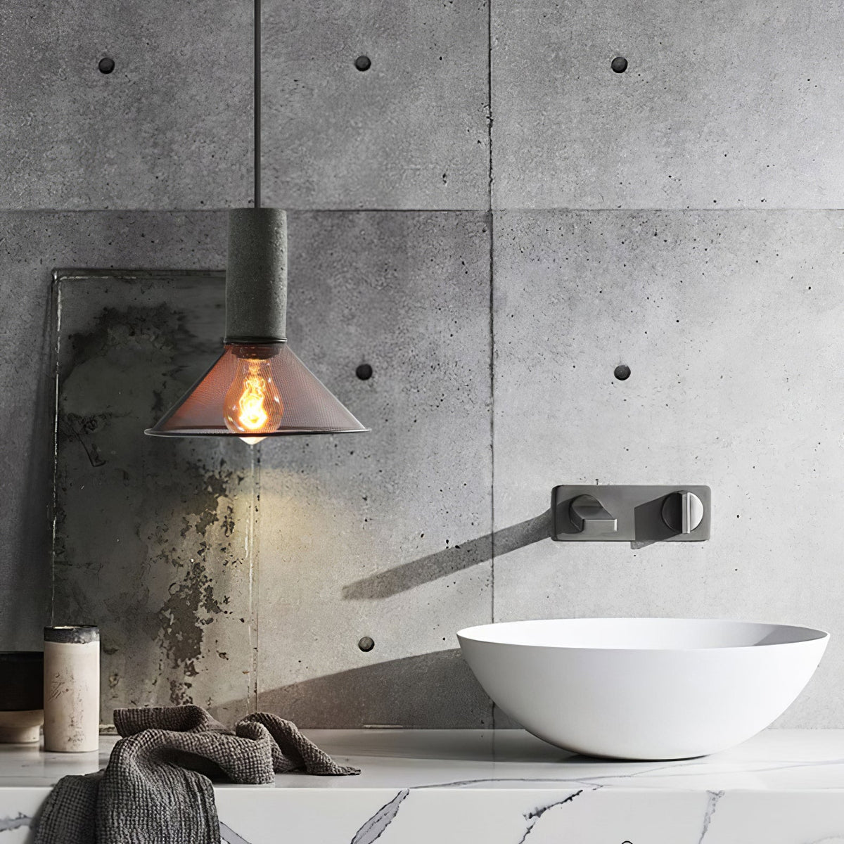 Bellwick Cement Mesh Pendant Light