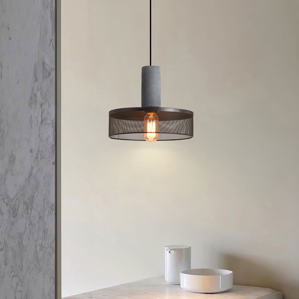 Bellwick Cement Mesh Pendant Light