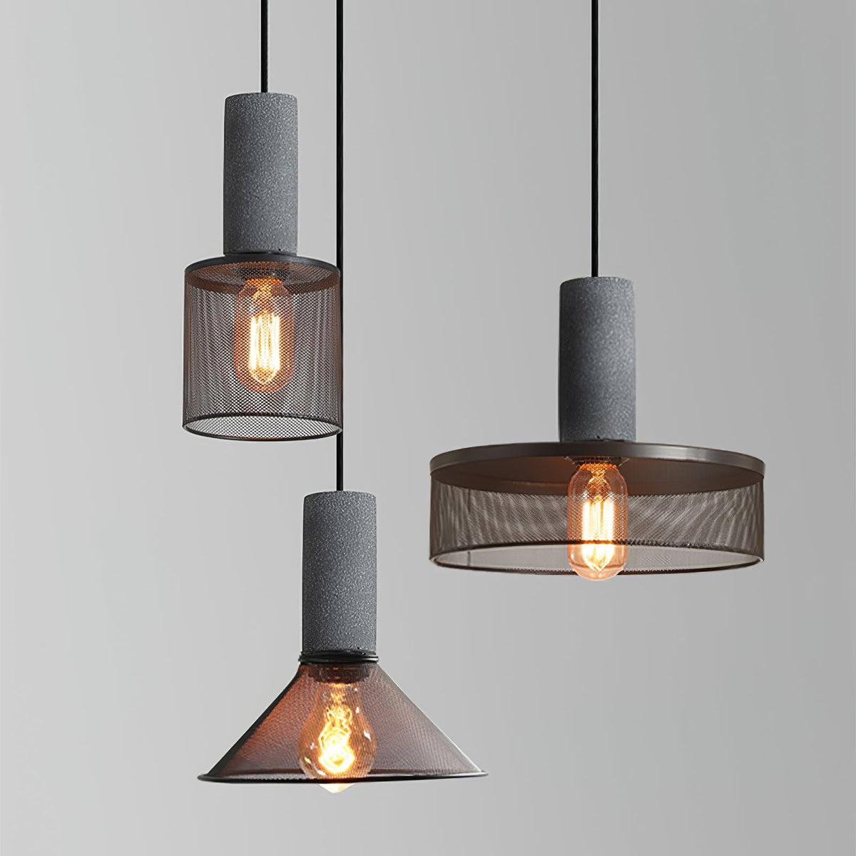 Bellwick Cement Mesh Pendant Light