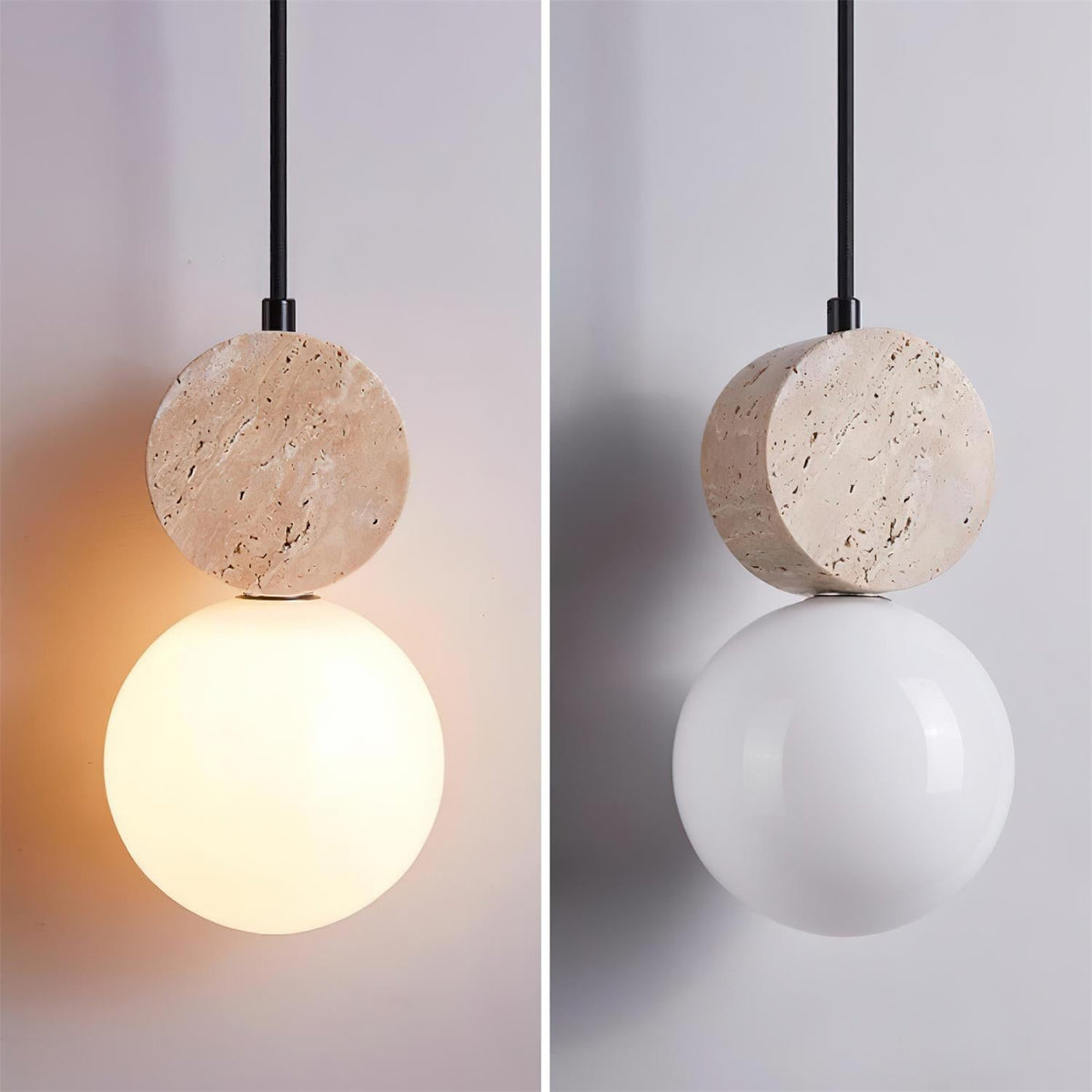 Terra Travertine Geometric Pendant Light