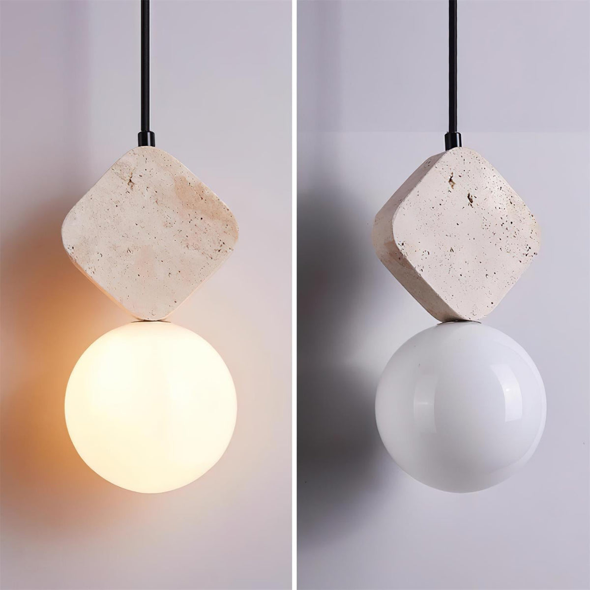 Terra Travertine Geometric Pendant Light