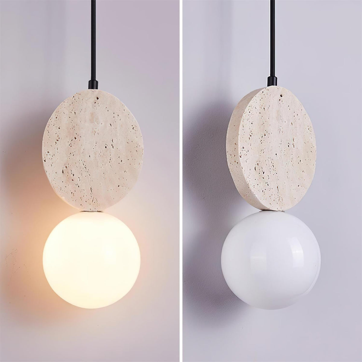 Terra Travertine Geometric Pendant Light
