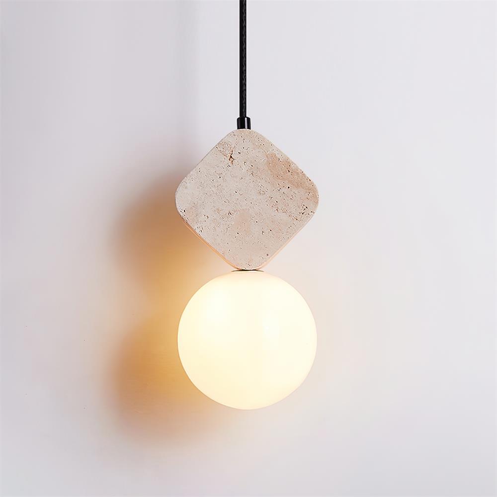 Terra Travertine Geometric Pendant Light