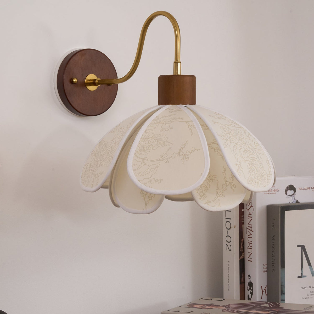 Dasilum Wall Lamp Floral Wood Fabirc
