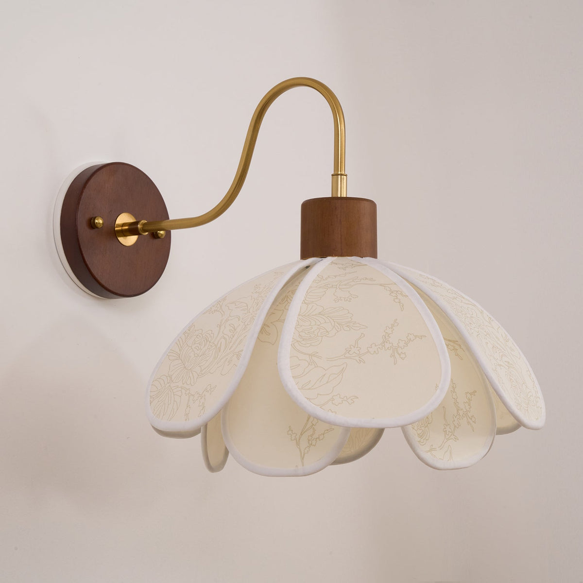 Dasilum Wall Lamp Floral Wood Fabirc
